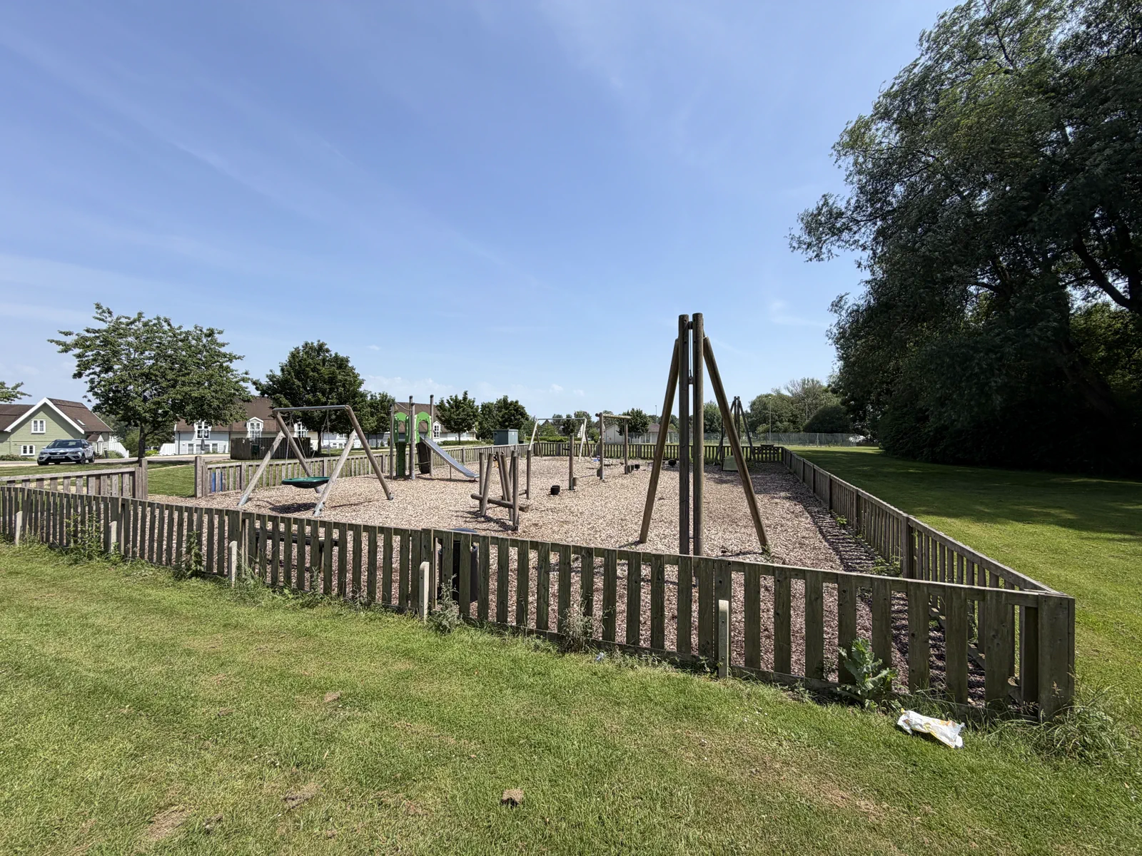 The children's playground at Cotswold Lake Lodges