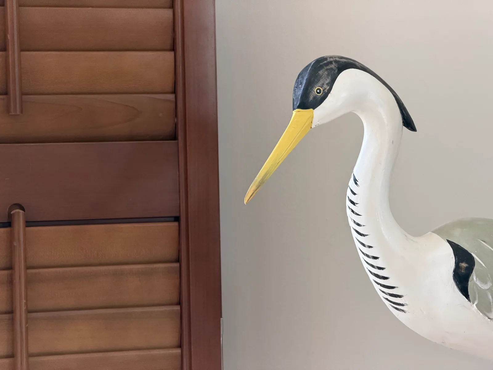A heron-themed touch inside Grey Heron Lodge