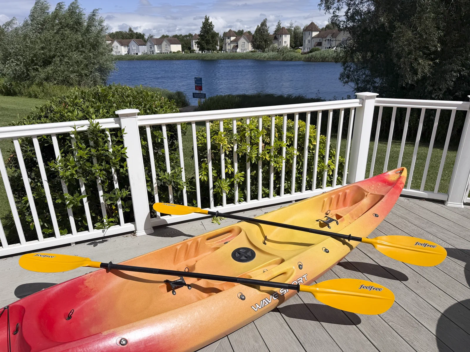 The two-person kayak that comes with every stay at Grey Heron Lodge