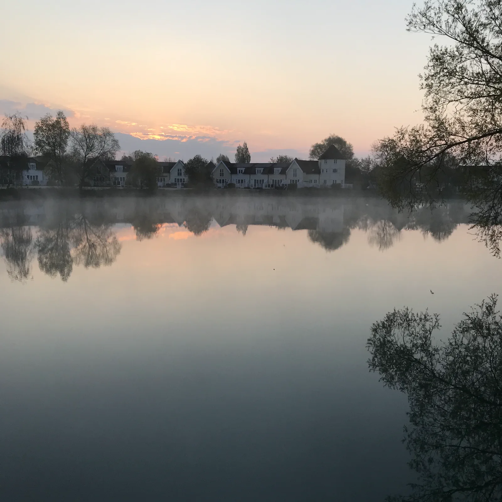 Morning mist settling over Isis Lake