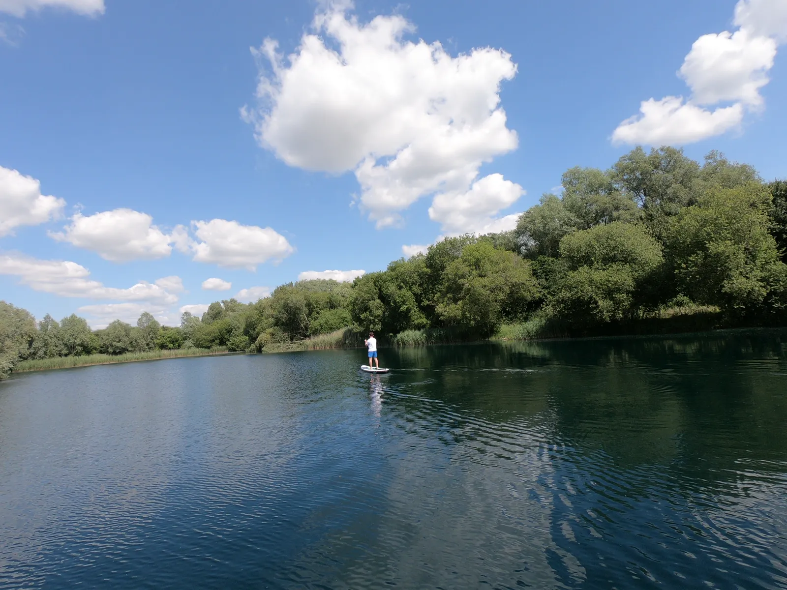 Paddleboarding on the lake